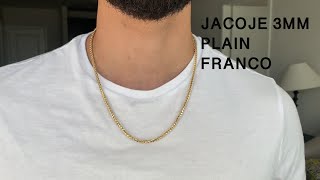 Jacojes 3MM Franco Chain 22 in 14KT Review [upl. by Namref]