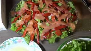 ASMR  Recette  Salade Crevette Saumon Pamplemousse [upl. by Uttasta]