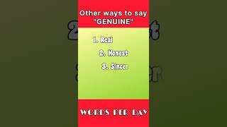 DIFFERENT WAYS TO SAY quotGENUINEquot englishlearners englishlearning youtubeshorts [upl. by Nivri]