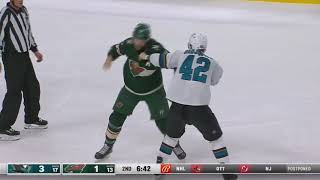 Marcus Foligno vs Jonah Gadjovich Round 1 [upl. by Rosmunda188]