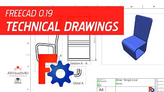 ✏ FreeCAD TechDraw Tutorial  TechDraw Workbench  FreeCAD Drawing [upl. by Ahseile]