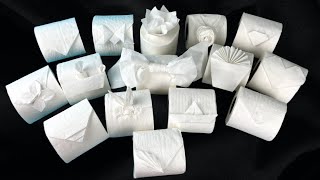 🧻 15 Beautiful Toilet Paper Origami Designs [upl. by Vernice370]