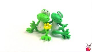 LETS CLAY FROG  ZABA z modeliny  polymer clay tutorial [upl. by Herb933]