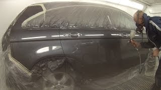 How to Spray Paint a Car Basecoat Clear Coat [upl. by Oicapot]