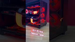 NZXT H9 Flow PC BUILD 7800X3D  RTX 4080 amp Lian Li Strimmers shorts [upl. by Kohcztiy]