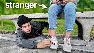 Customizing Strangers Shoes in Public… [upl. by Velick]