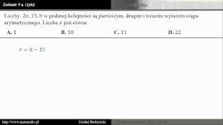 Zadanie 5a  matura z matematyki ciąg arytmetyczny zestaw 1 [upl. by Aivlis952]