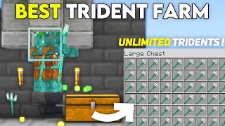 BEST TRIDENT FARM in 121 Minecraft Bedrock [upl. by Eahs]