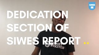 How to write a good SIWES report dedication [upl. by Yrellih]