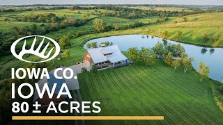 Luxury Cabin Barn and Pond on a Prairie in Eastern Iowa  Whitetail Properties Real Estate [upl. by Steen]