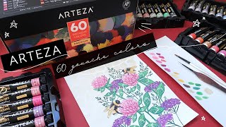 Arteza 60 gouache colors set What is the difference from the Arteza 24 gouache colors set [upl. by Healey155]