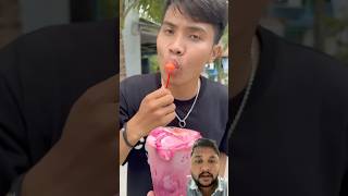 Strawberry icecream with lollipop eating challenge game bollywood music song shorts [upl. by Kinimod164]