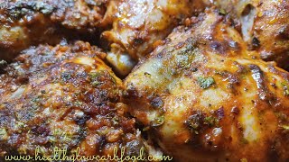 Juicy Oven Baked Garlic and herb tomato braised chicken thighs This chicken is so very Delicious [upl. by Tunk]