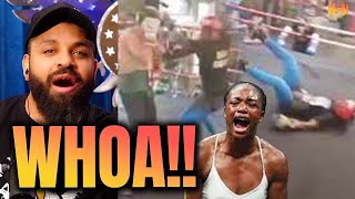 Russian Man Vs Black Woman Boxing Match 🤣 [upl. by Dinin]