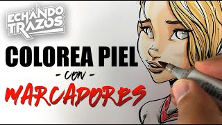 Como colorear tonos de piel con marcadores para cómics yo manga [upl. by Annotahs221]