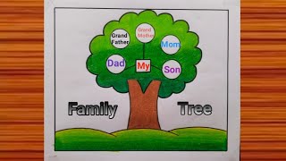 Family Tree  Family Tree For School Project  Family Tree Drawing Easy  How to Make Family Tree [upl. by Rimma362]