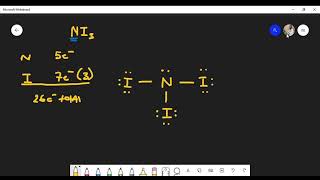 Nitrogen Triiodide Lewis Structure NI3 [upl. by Iramaj]