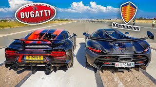 BUGATTI vs KOENIGSEGG Drag Racing the WORLDS MOST EXPENSIVE CARS [upl. by Adnyleb]