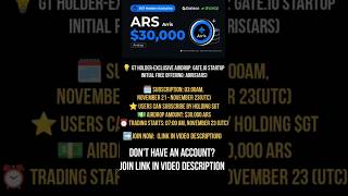 Exclusive Airdrop Free Offering Arris ARS ARS gateiostartup GT gateio gate [upl. by Teilo]