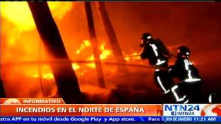 Al menos cien incendios forestales azotan el norte de España [upl. by Tut]