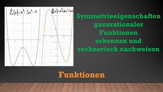 Symmetrieeigenschaften ganzrationaler Funktionen  Mathe einfach erklärt [upl. by Elaina]