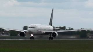 Air Canada B763 in Star Alliance colours departing YUL on runway 24L [upl. by Sivolc740]