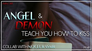 Angel amp Demon Teach You To Kiss Collab w NoceurASMR Lesbian ASMR Audio RP FF4F [upl. by Lateehs]