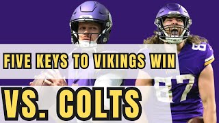 Five keys to Minnesota Vikings win over the Indianapolis Colts on Sunday [upl. by Wershba]