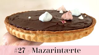 27  Mazarintærte toppet med chokolade ganache fyld af mazarin og en bund af mørdej [upl. by Ecyaj]