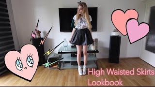 💛 High Waisted Skirts Lookbook  2014 💛 [upl. by Polak71]