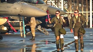 F16 Preflight Checks and Takeoff [upl. by Rowe680]