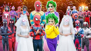 What If 10 SUPERHERO in 1 HOUSE   SpiderMan amp JOKER Rescue Bride Was Kidnapped LIVE ACTION [upl. by Cherrita31]