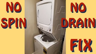 How To Repair  GE Stackable Washer Dryer Combo not Spinning or Draining [upl. by Rellia]