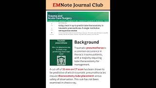 CXR Predicts Tube Thoracostomy for Pneumothorax [upl. by Sardella]