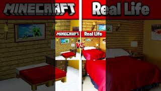 Real Life vs Minecraft minecraft funny memes [upl. by Drofnelg]