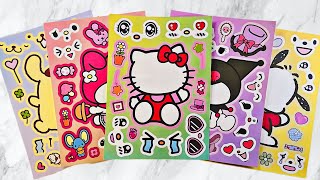 ToyASMR Decorate with Sticker Book Hello Kitty Kuromi Melody Pompompurin paperdiy sanrio 🎀🎉 [upl. by Aanas]