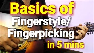 Learn Guitar FingerstyleFingerpicking in 5 mins  Beginners Lesson in Hindi [upl. by Buzzell]