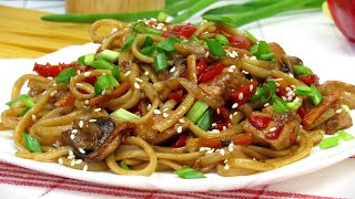 Лапша с курицей и овощами ☆ Удачный рецепт Как приготовить Лапшу с курицей и овощами в соусе терияки [upl. by Clementi]