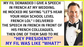 My FIL mocked me at my wedding asked for a French speech I agreed and the result was 30 [upl. by Kuth]