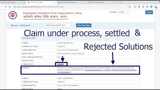 PF amp pension claim status explained under process Settled amp rejected solutions [upl. by Tildi134]