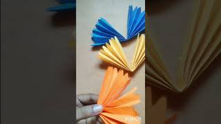 Paper fan flower 🌺😱trending crafterkhushi papercraft [upl. by Layap564]