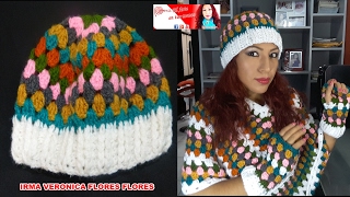 COMO TEJER ESTE LINDO GORRO MULTICOLOR A CROCHET Y GANCHILLO PARA PRINCIPIANTES PASO A PASO [upl. by Rednael819]