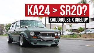 450hp Turbo KA24Swapped Datsun 510 Wagon GReddy X Kaidohouse [upl. by Marva471]