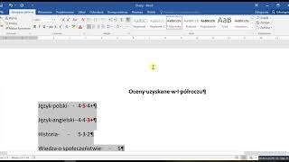 Word cw3 Wyrównujemy kolumny tekstu za pomocą tabulatorów [upl. by Earl]