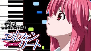 Elfen Lied  Lilium Opening  Synthesia Piano Tutorial Arrangement [upl. by Mathias553]