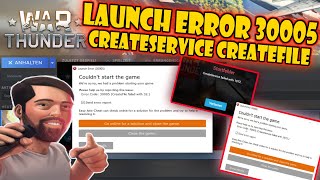 War Thunder Startfehler Launch Error 30005  CreateService failed with 1072  CreateFile failed 32 [upl. by Gabe]