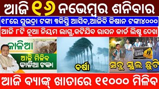 todays morning news odisha16 November 2024subhadra yojana online apply processodisha news today [upl. by Yerd]