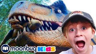 GIANT TREX at Family Visit TRexRanch  Jurassic TV  Dinosaur Videos [upl. by Byran329]