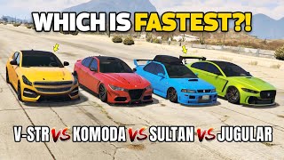 GTA 5 ONLINE  VSTR VS JUGULAR VS SULTAN CLASSIC VS KOMODA WHICH IS FASTEST [upl. by Teador]