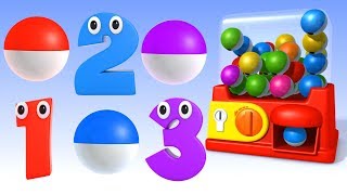 Learn Numbers with Gumball Machine Surprise Balls  Numbers Video Collection for Children [upl. by Mellen]